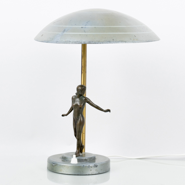 BORDSLAMPA, metall, art déco, 1920-/30-tal