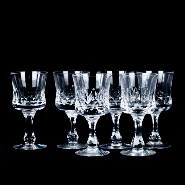RÖDVINSGLAS, 6 st, kristall, Kosta