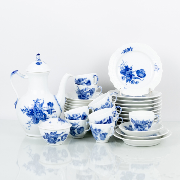 ROYAL COPENHAGEN, 23 del, kaffeservis, porslin, "Blå Blomst"