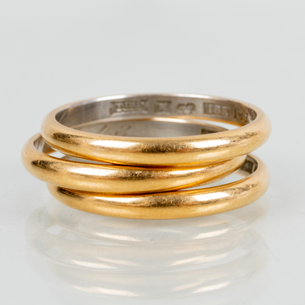 RINGAR, 3 st, 18k guld, tot vikt ca 10 g