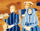 HANNAH RYGGEN (Norge, 1894-1970), gobeläng, flamskväv, "Minner om tre", 1949, monogramsignerad
