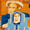 HANNAH RYGGEN (Norge, 1894-1970), gobeläng, flamskväv, "Minner om tre", 1949, monogramsignerad