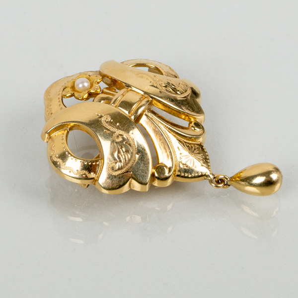BROSCH, 18k guld, svenska stämplar 1953, vikt ca 3 g