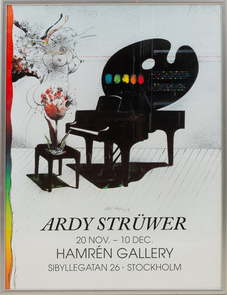 UTSTÄLLNINGSAFFISCH, efter Ardy Strüwer, Hamrén Gallery, Stockholm