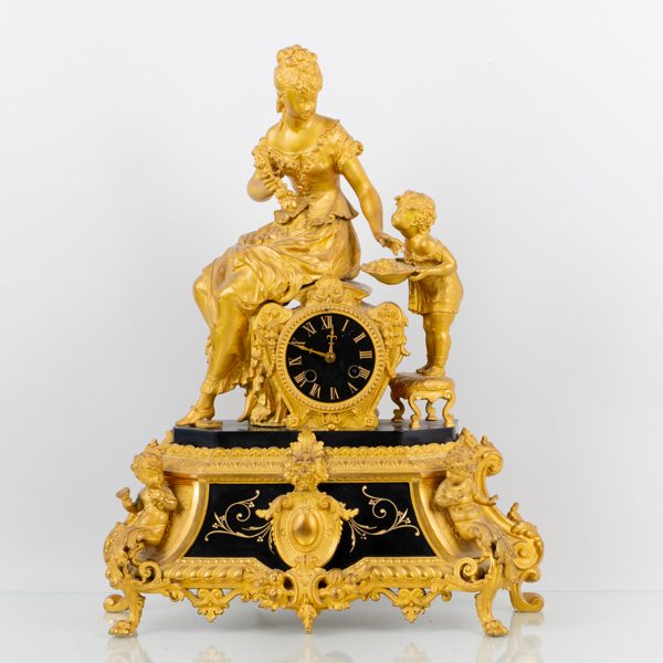 BORDSPENDYL, bronserad metall, 1800-tal