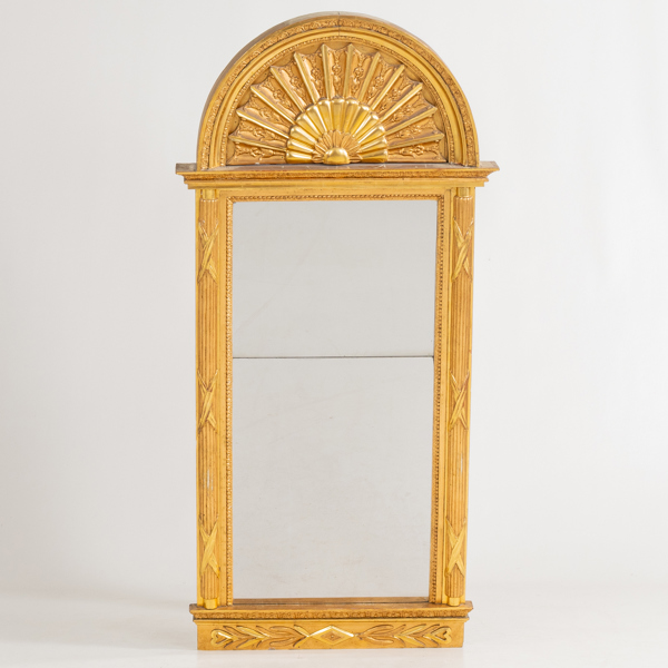 SPEGEL, förgylld och bronserad, empir, 1800-talets första hälft