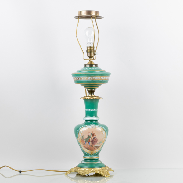 BORDSLAMPA, glas, 1800-tal