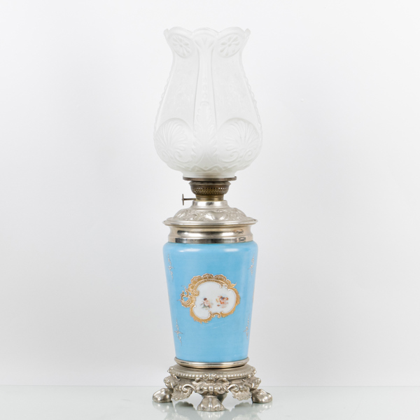 BORDSFOTOGENLAMPA, metall och glas, 1800-tal