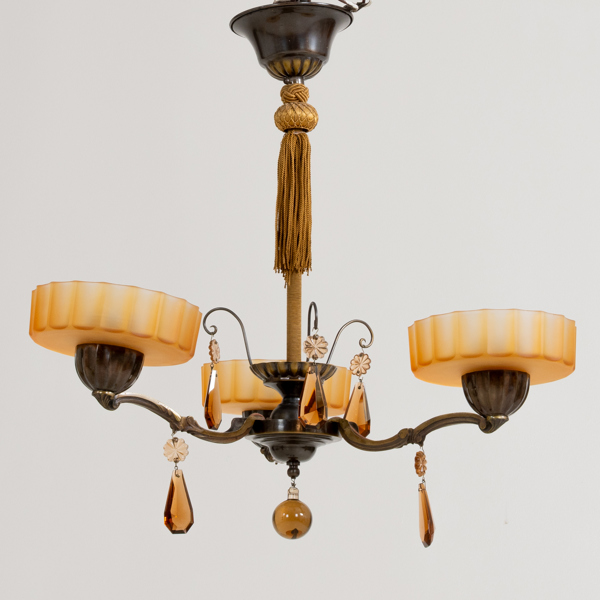 TAKLAMPA, mässing, 1930-/40-tal