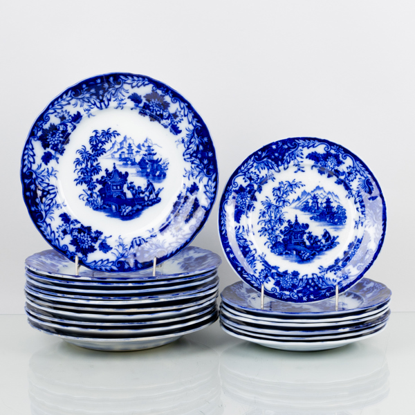 SERVISPORSLIN, 18 del, flintgods, "Pagod", Rörstrand, 1800-tal