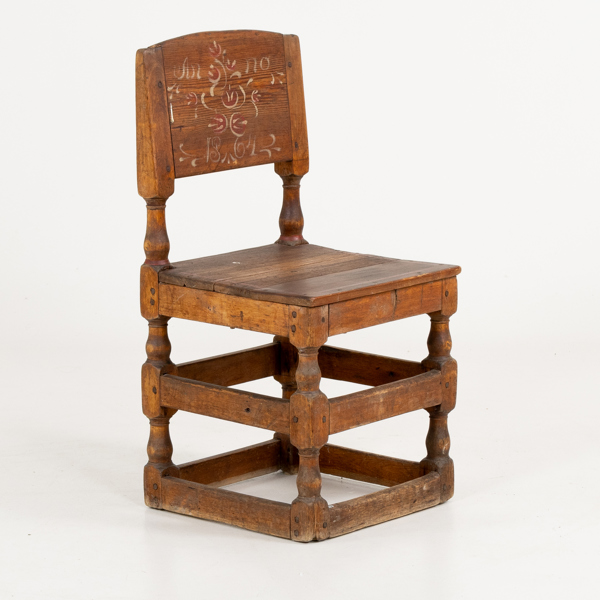 STOL, allmoge, 1800-tal, med datering 1864