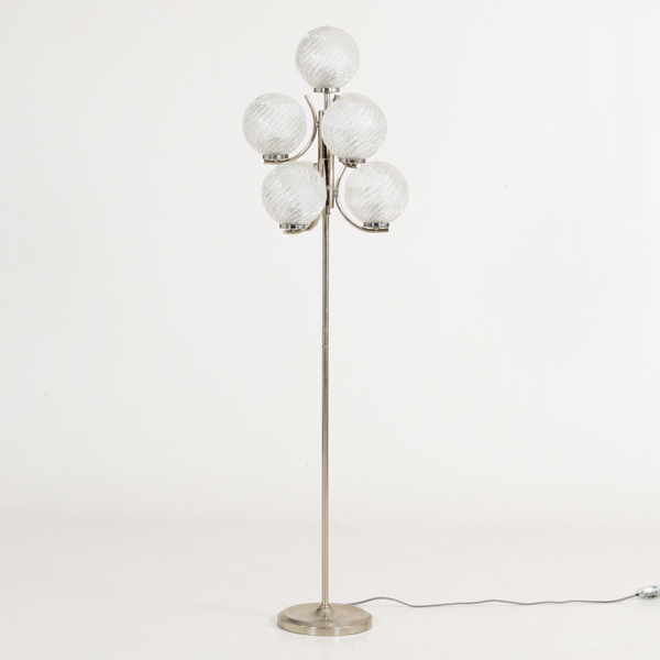 GOLVLAMPA, kromad metall, DBGM, 1960-/70-tal