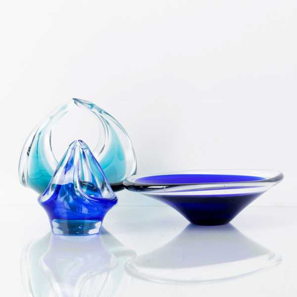 SKÅLAR, 3 st, glas, 1900-talets andra hälft