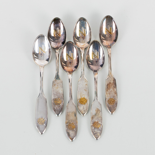 KAFFESKEDAR, 6 st, silver, tot vikt ca 85 g
