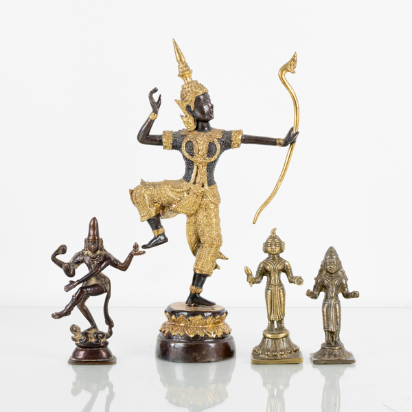 FIGURER, 4 st, brons, orientaliska