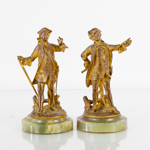 FIGURER, 1 par, bronserad metall, 1900-tal