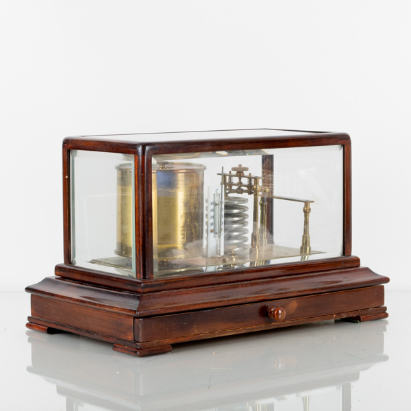 BAROMETER, mässing och trä, 1900-tal