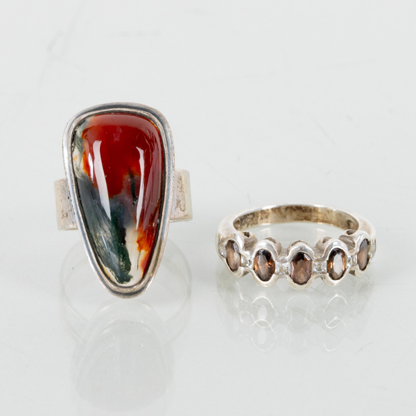 RINGAR, 2 st, silver, 1900-talets andra hälft