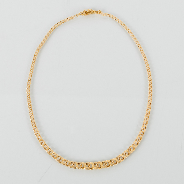 COLLIER, 18k guld, svenska stämplar Stockholm T9, vikt ca 16,3 g