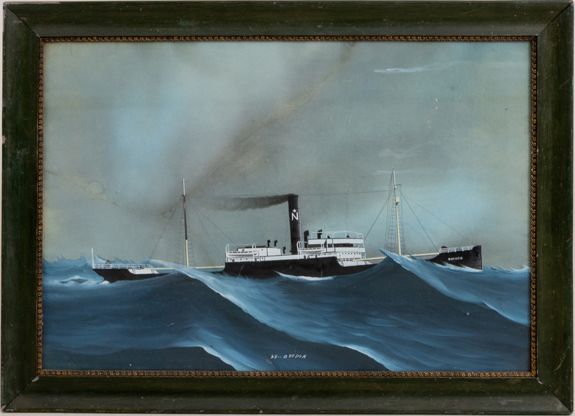 OKÄND KONSTNÄR, gouache, "SS Ovidia", 1800-/1900-tal, osignerad