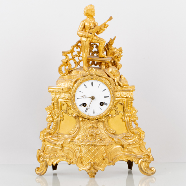 BORDSPENDYL, bronserad metall, 1800-tal