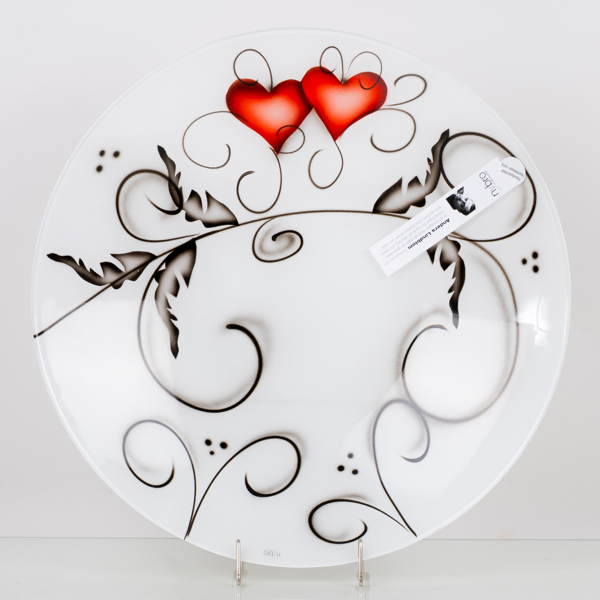 ANDERS LINDBLOM, skålfat, glas, "Heart", Nybro glasbruk