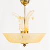 TAKLAMPA, mässing och glas, 1930-tal