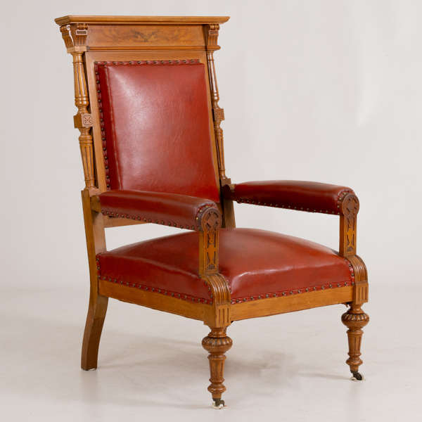 KARMSTOL, mahogny, 1800-/1900-tal
