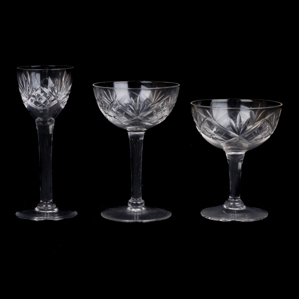 LIKÖRGLAS OCH STARKVINSGLAS, 22 st, glas, 1900-talets första hälft