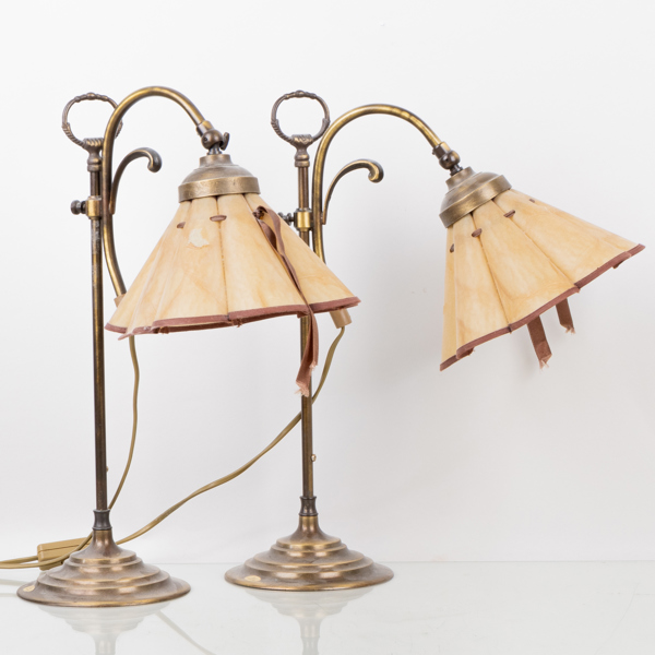 BORDSLAMPOR, 1 par, mässing, 1900-/2000-tal