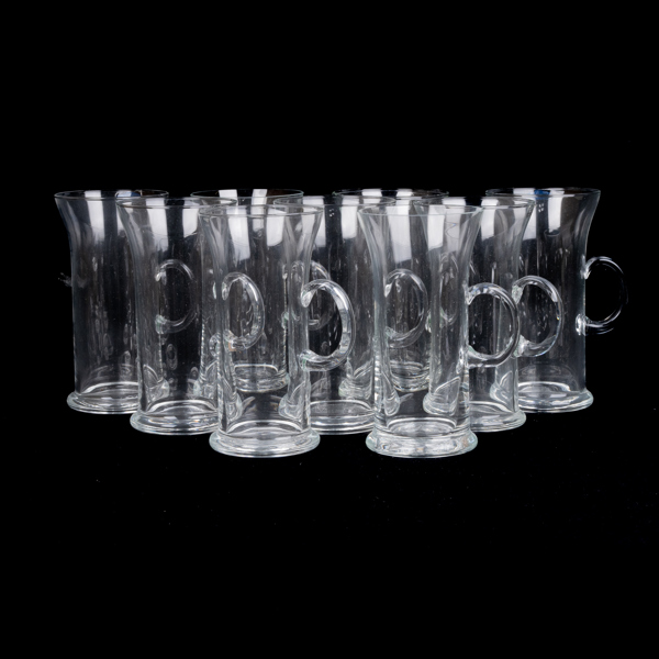 KAFFEGLAS, 9 st, glas, Arabia Nuutajärvi, 1900-talets andra hälft