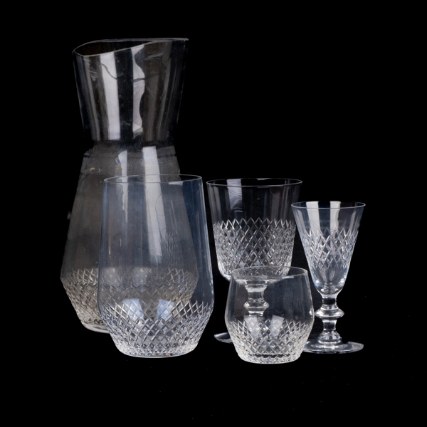 VICKE LINDSTRAND, 23 del servisglas, kristall, "Diamant", Kosta Boda, 1900-talets andra hälft