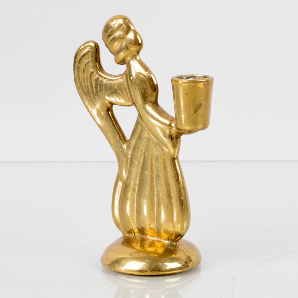 LJUSSTAKE, mässing, "Skyddsängeln", Skultuna, 1900-/2000-tal