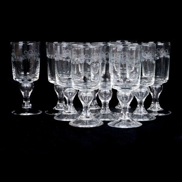 VINGLAS, 10 st, glas, "Antik", Reijmyre glasbruk
