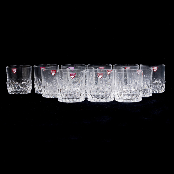 WHISKYGLAS, 13 st, kristall, "Silvia", Ingeborg Lundin, Orrefors, 1900-talets andra hälft