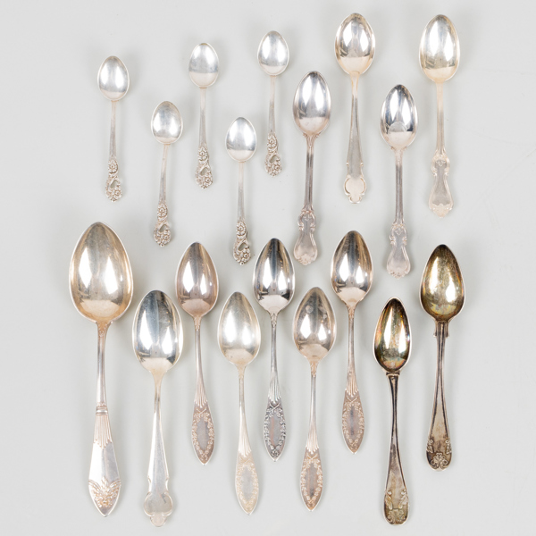SAMLING SKEDAR, 18 st, silver, tot vikt ca 275 g