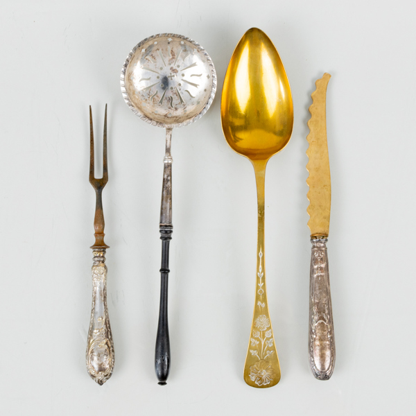 BESTICK, 4 del, bla silver, 1800-tal