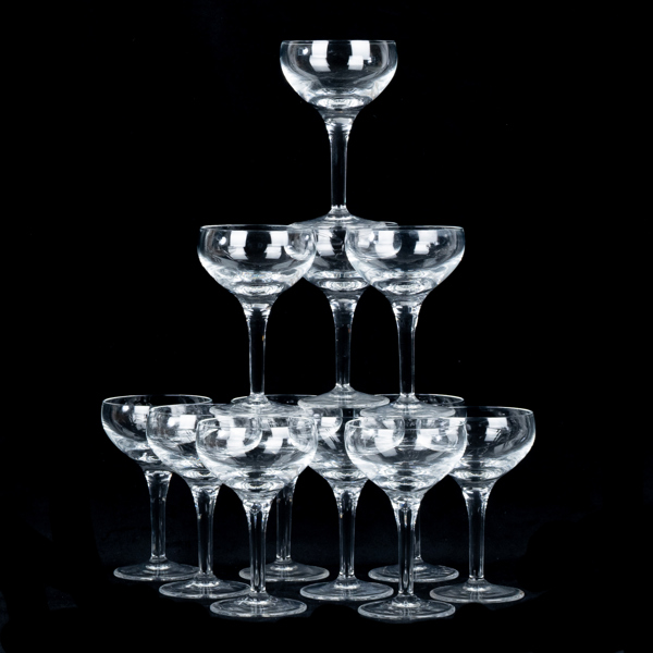 LIKÖRGLAS, 12 st, glas, 1900-talets slut