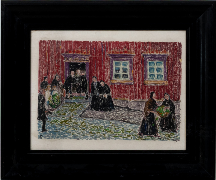 ALFRED HELBERGER (1871-1946), olja på pannå, monogramsignerad