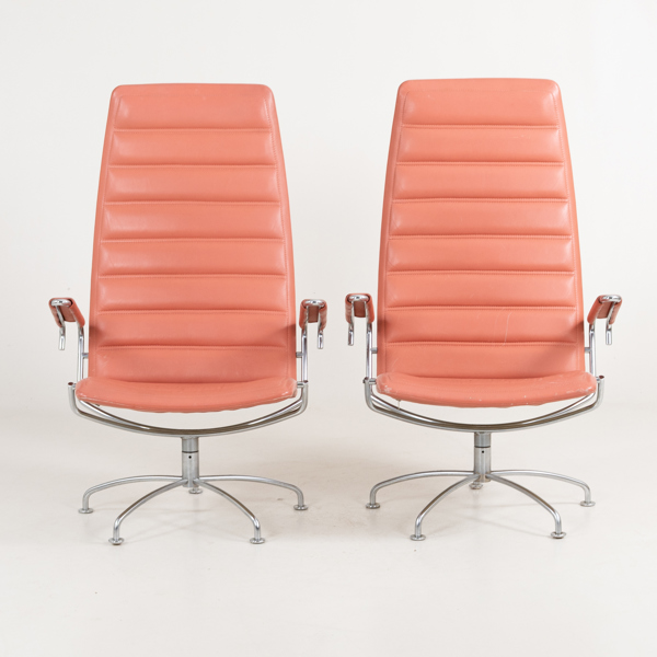 JENS AMUNDSEN, 1 par fåtöljer, "SAS Lounge chair", Fritz Hansen, Danmark 1987