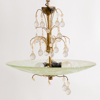 TAKLAMPA, glas och mässing, 1930-tal