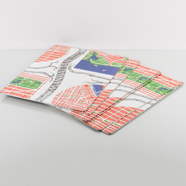 JOSEF FRANK, 6 st, bordstabletter, "Manhattan", Firma Svenskt Tenn