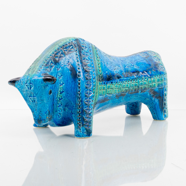 ALDO LONDI, figur, stengods, "Rimini Blue" Bitossi, Italien, 1960-/70-tal