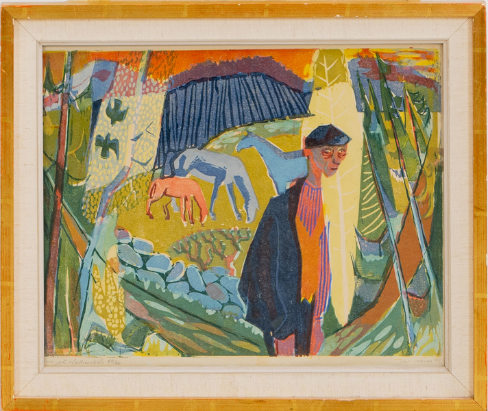 NILS MÖLLER (1892-1954), färglitografi, signerad och daterad -51