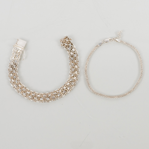 ARMBAND, 2 st, sterlingsilver, vikt ca 20 gram