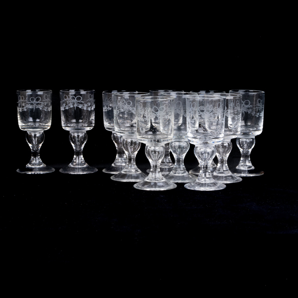 STARKVINSGLAS, 11 st, glas, "Antik", Reijmyre glasbruk
