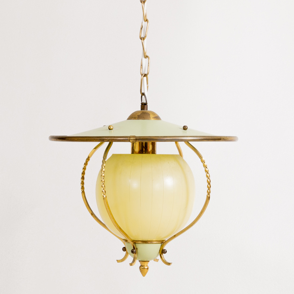 TAKLAMPA, mässing och metall, 1930-/40-tal