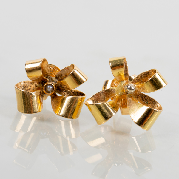 ÖRHÄNGEN, 1 par, 18k guld, tot vikt ca 1,6 g 