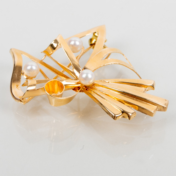 BROSCH, 18k guld, svenska stämplar 1955, vikt ca 5,6 g