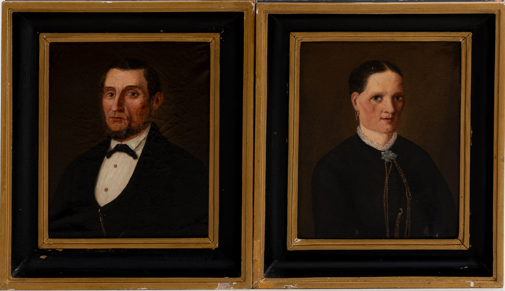 OIDENTIFIERAD KONSTNÄR, 1 par, olja på duk, 1800-/1900-tal
